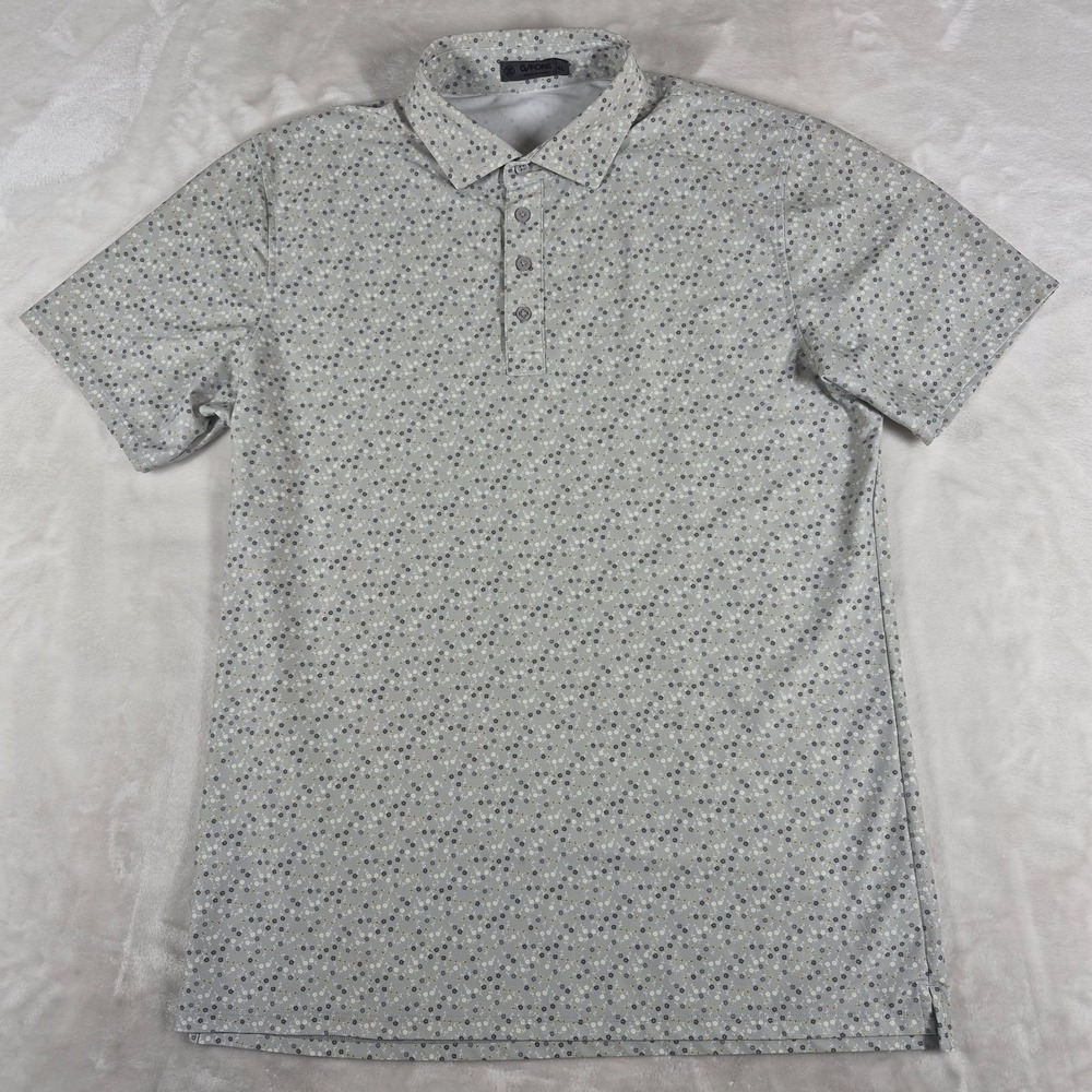 G/Fore Polo Shirt Men's XL Light Green Golf Performance Casual Comfort Floral